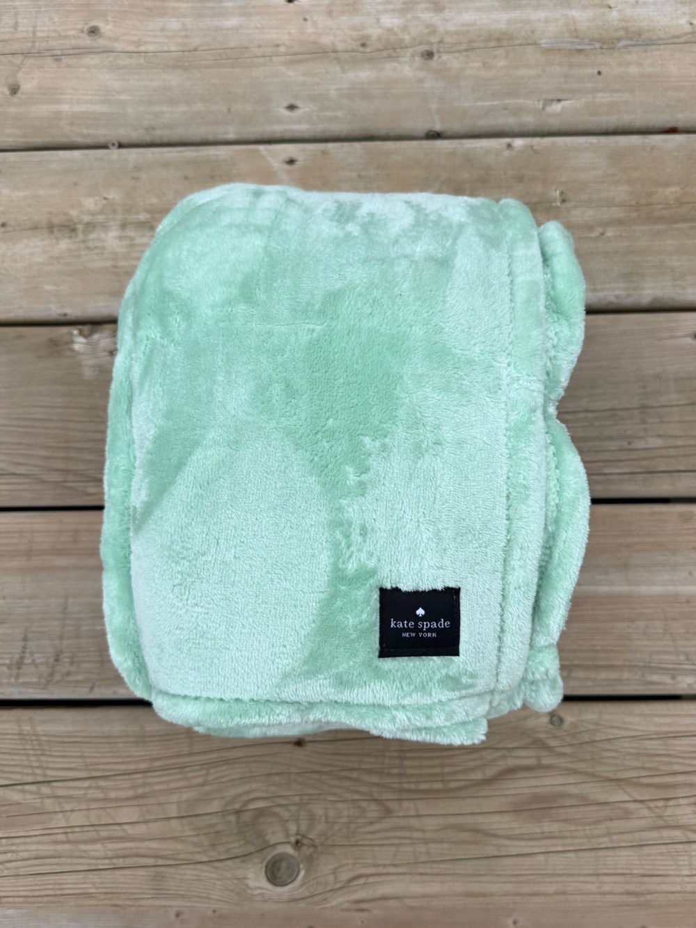 kate spade Mint Green Plush Throw Blanket